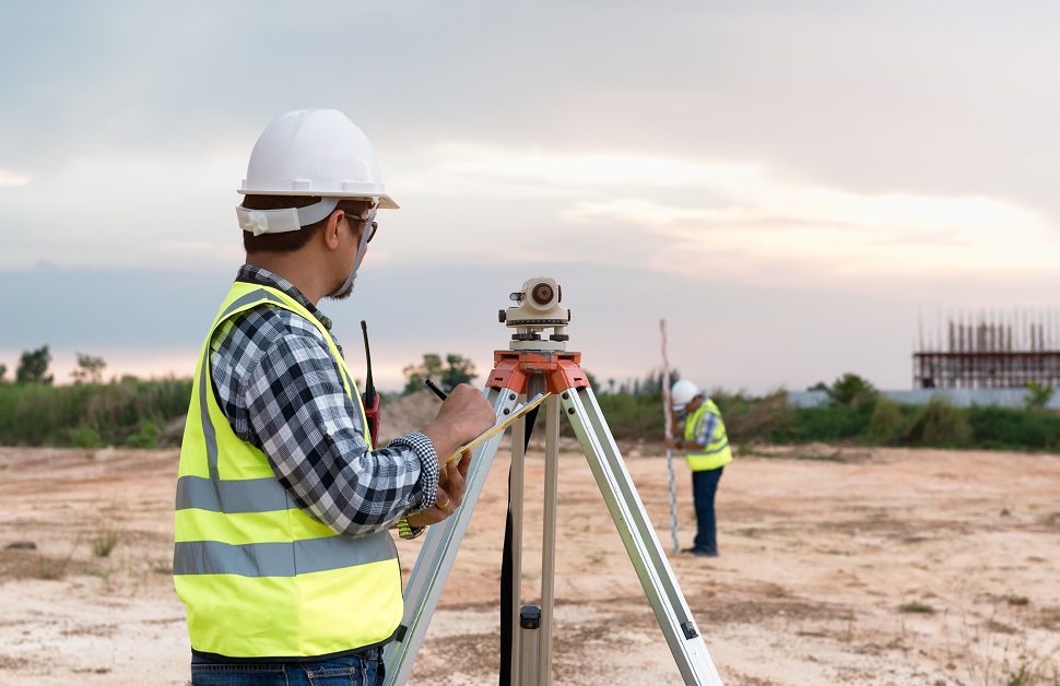 a topographical survey on a development site